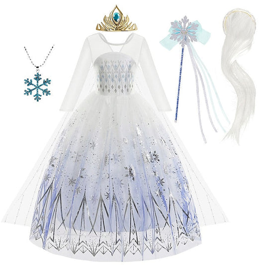 Girl Fairytale Dress Frozen Princess Vacation Elsa Flower FashionChic