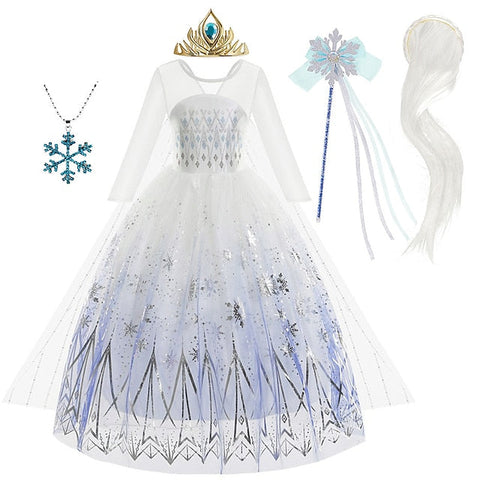 Girl Fairytale Dress Frozen Princess Vacation Elsa Flower FashionChic