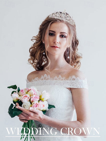 Rhinestone Set Elegant and – Women's Jewelry Tiara Silver FashionChic