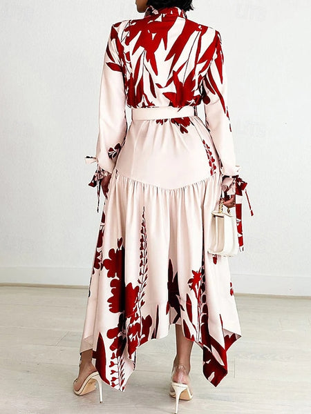 Women's Midi Dress Shirt Dress Floral Dress Print Dress