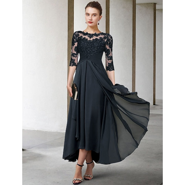 the Wedding of Plus Bride Guest Mother Size Elegant A-Line Dress FashionChic