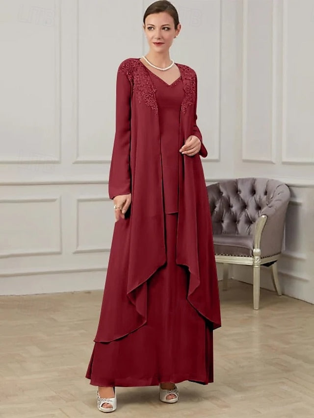 Wedding Mother Piece Bride Formal Dress Two Guest of Floor the FashionChic