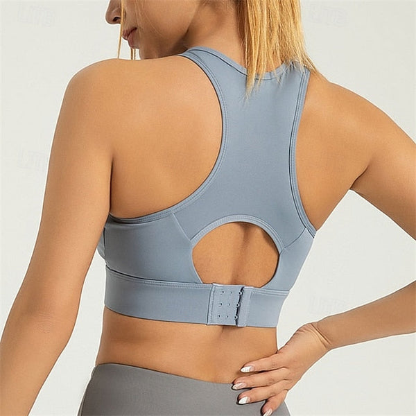 Sports Bra Hollow Mesh Back Sports Bra Fitness Yoga Vest FashionChic