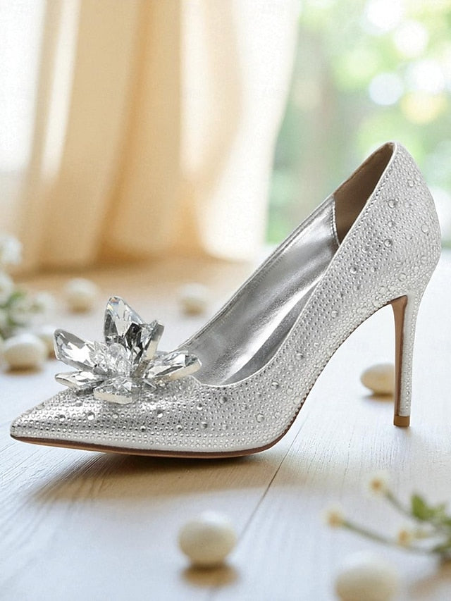 - Heel Women's Embellished Sparkly Crystal Pumps Gold High FashionChic