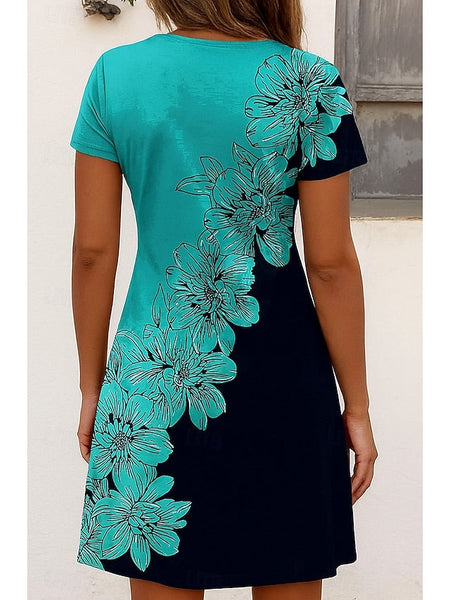 Women's Midi Dress T Shirt Dress Tee Dress Sundress A Line FashionChic