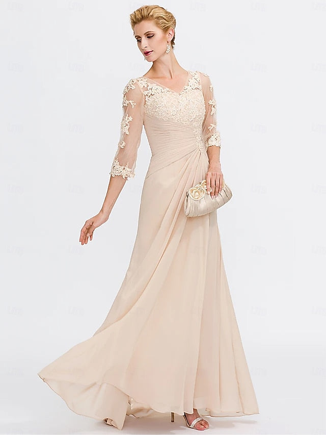 Elegant Guest Mother Dress Size Wedding Bride Plus A-Line of the FashionChic