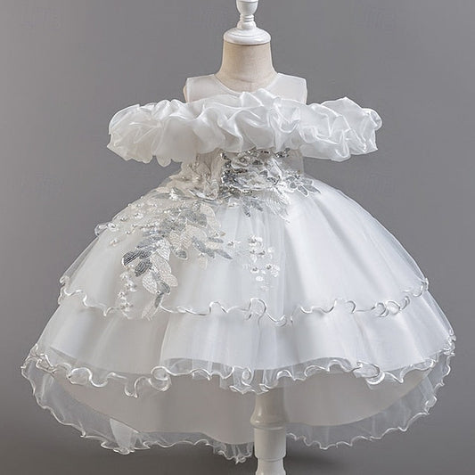 Floral Party Girls' Dress Flower Kids Wedding Short Sleeve FashionChic