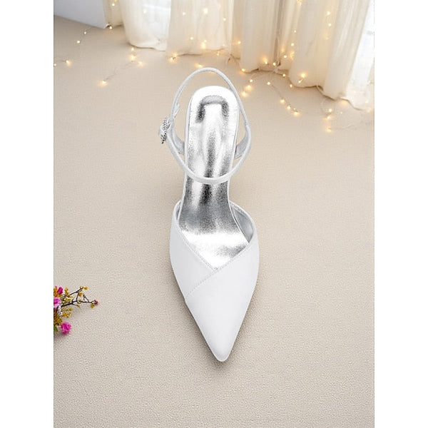 Women's Green - Ankle Strap Heels Satin with Stiletto FashionChic