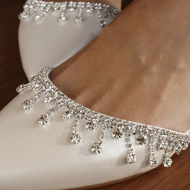 Wedding Women's Shoes Elegant Flats with – White Bridal FashionChic