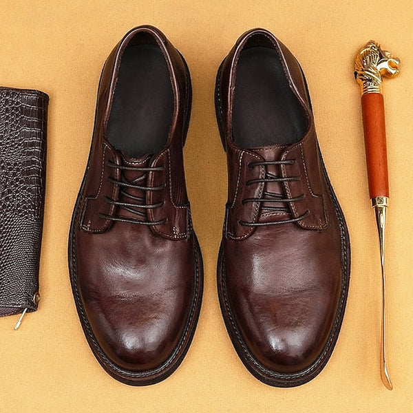 Shoes Welt Derby with Goodyear Leather Tan and Men's Clean FashionChic