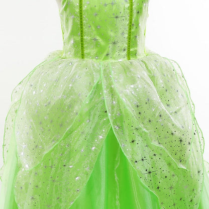 Theme Tiana Dress Bell Princess Tinker Fairytale Girl Flower FashionChic