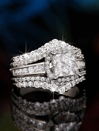 with Set Wedding Luxury Ring Zirconia Cubic FashionChic