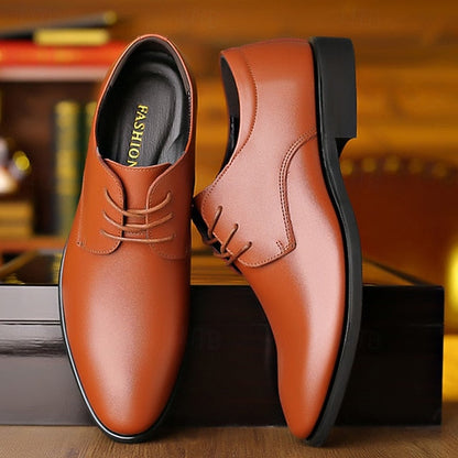 Black Derby Shoes Lace-Up Classic Formal – Men's Glossy FashionChic