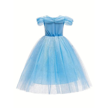 Dress Elsa Tulle Party Flower Princess Frozen Costume Girl Theme FashionChic