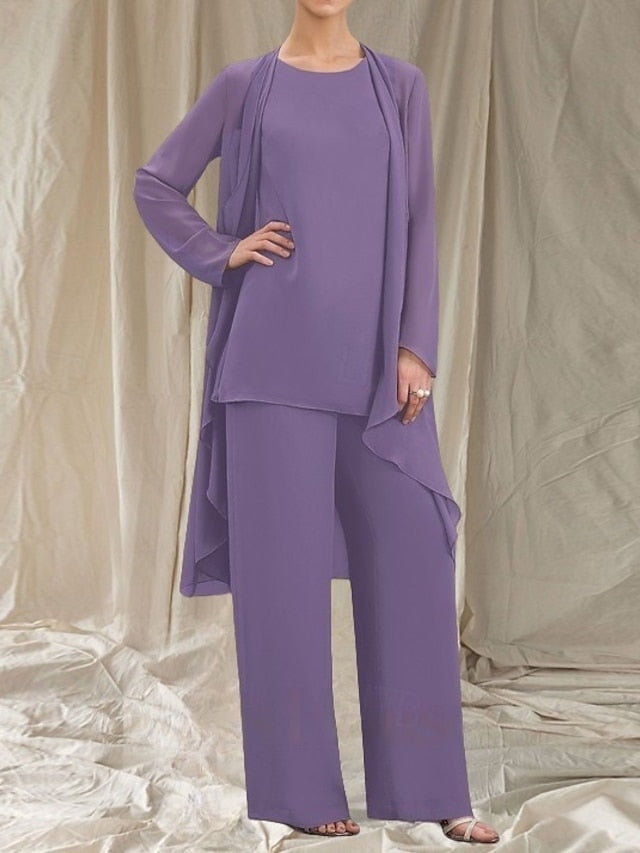 Pantsuit of Mother Piece Guest 3 Bride Elegant Wedding the Dress FashionChic