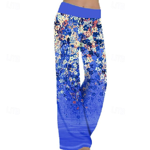 Women's Wide Leg Slacks Pants Trousers Fashion Boho Full