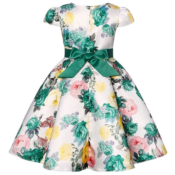 Kids Flower Dress Short Party Sleeve Floral Girls' FashionChic