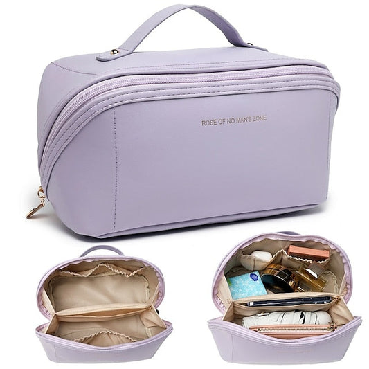 Women's Cosmetic Makeup Handbag Leather PU Bag Travel FashionChic
