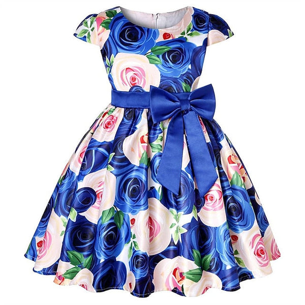 Kids Flower Dress Short Party Sleeve Floral Girls' FashionChic