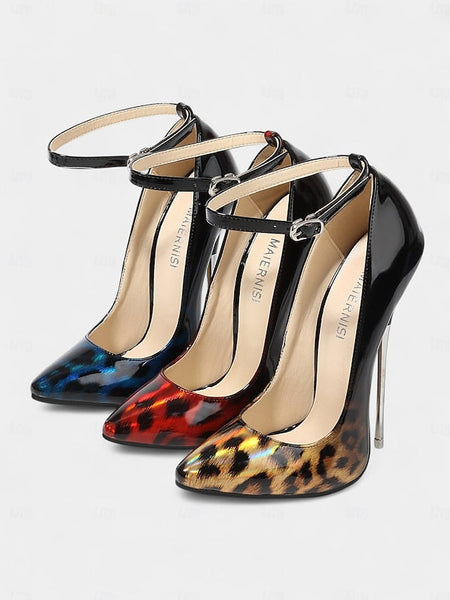 Patent Sexy Red Leopard Print Pumps – Women's Stiletto FashionChic