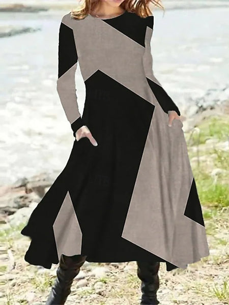 Women's Midi Dress Print Dress Vintage Fashion Modern Daily