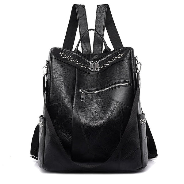 Large Backpack Women's - Leather Multi-Function Capacity FashionChic