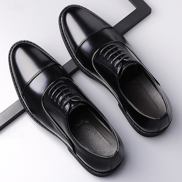 Shoes Dress Brown Oxford Design Cap-Toe Classic Men's – FashionChic