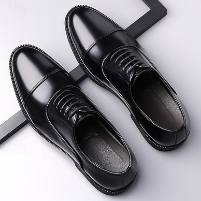 Shoes Dress Brown Oxford Design Cap-Toe Classic Men's – FashionChic