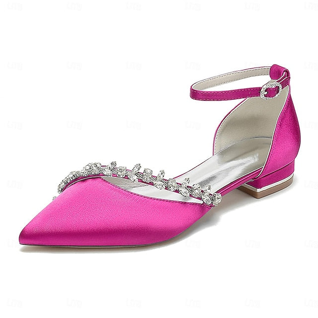 Elegant Pointed Wedding Satin Women's – White Flats Toe FashionChic