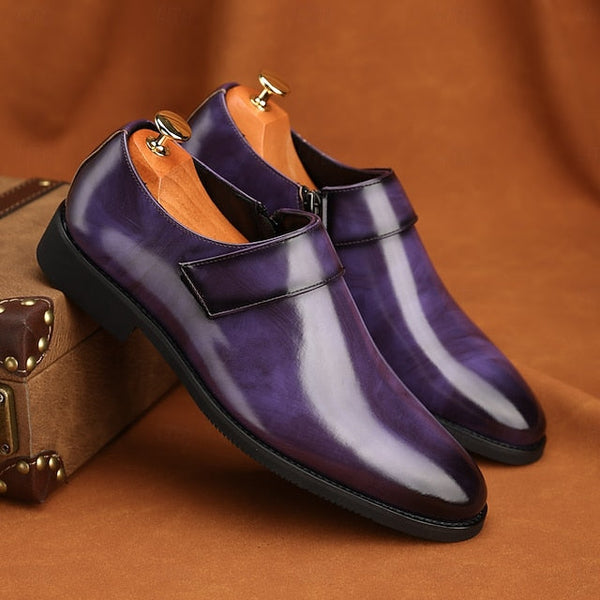 Dress Loafers Leather Brown Shoes Men's Business Slip-On FashionChic