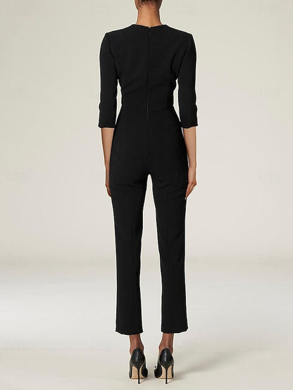 Simple the Elegant Mother Bride With Jumpsuit of Overskirt Dress FashionChic