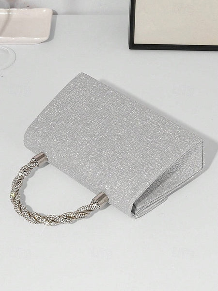 Glitter Rhinestone – with Handle Silver Handbag Women's FashionChic
