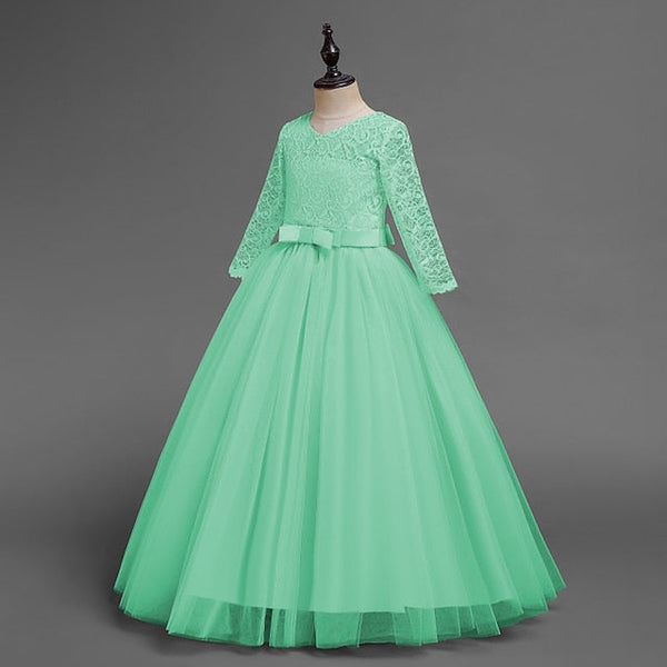 Girls' Flower Sleeve Kids Half Dress Girl Wedding FashionChic