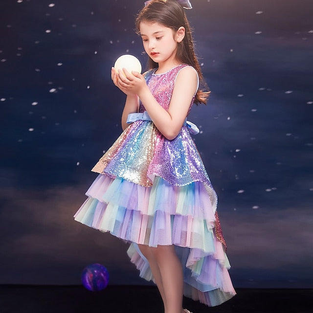 Party Girls' Kids Sleeveless Sequin Dress Wedding colour FashionChic