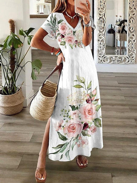 Women's Maxi Dress T Shirt Dress Tee Dress Sundress Shift FashionChic