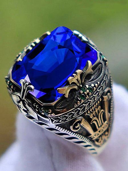 Men's Ring Alloy Gemstone FashionChic