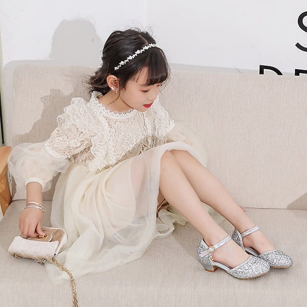 Shoes Glitters Heels Rubber Little Girls' Party Princess PU FashionChic