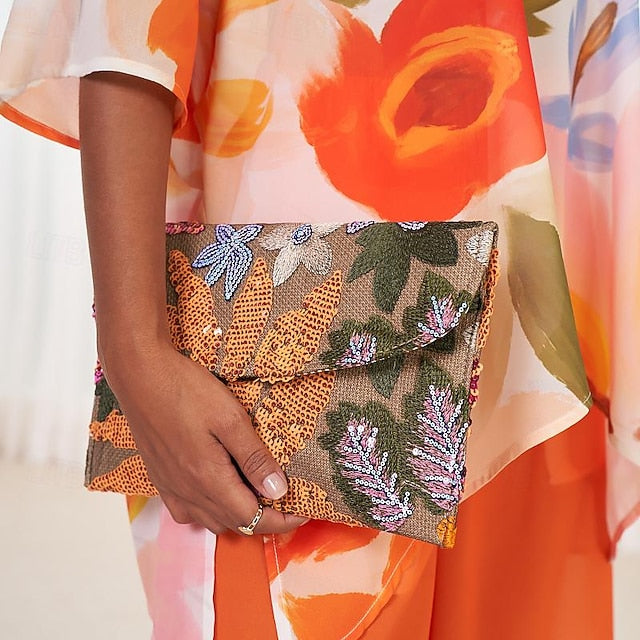 Embroidered Handheld Women's Evening Floral Clutch - Bag FashionChic