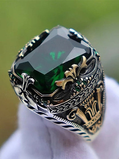 Men's Ring Alloy Gemstone FashionChic