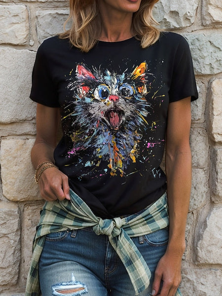 Women's T Shirt Graphic Animal Dog Vintage Stylish Classic FashionChic