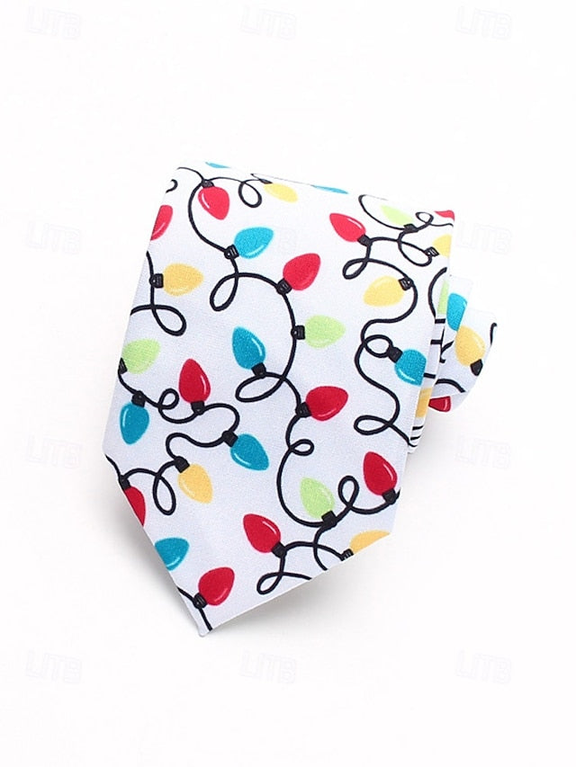 Fun Polyester Tree Men's Christmas Silk Santa – and Tie FashionChic