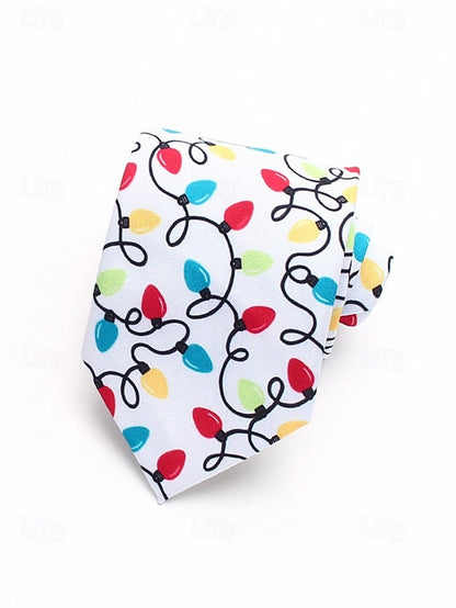 Fun Polyester Tree Men's Christmas Silk Santa – and Tie FashionChic