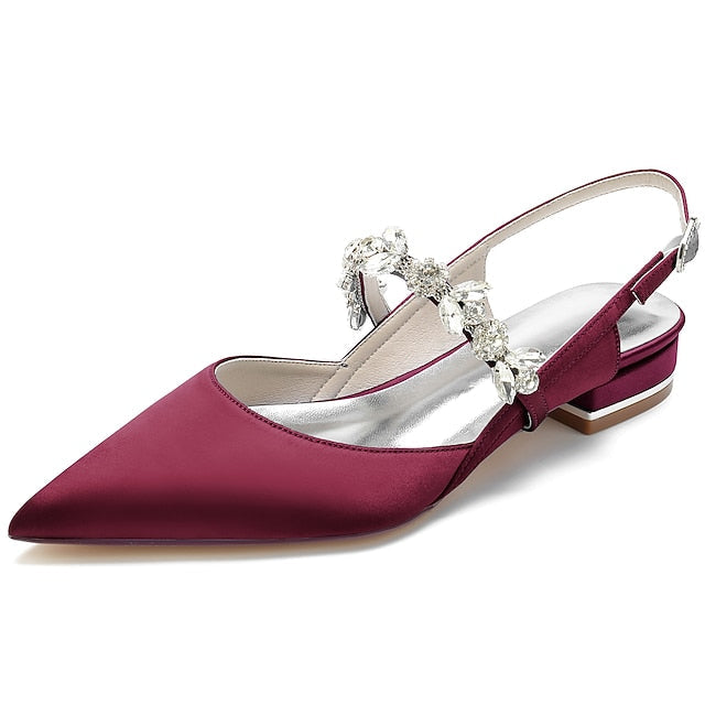 Crystal Flat Bridal Women's Heel Shoes Wedding FashionChic