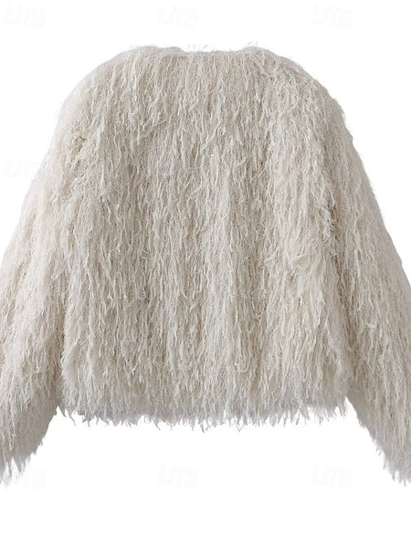 Coat Furs Women's Comfortable Leathers Fur Faux FashionChic