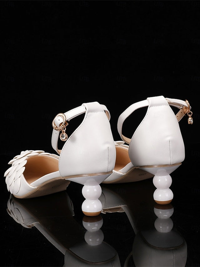 Shoes Bridal – Clutch Matching Floral-Embellished White with FashionChic