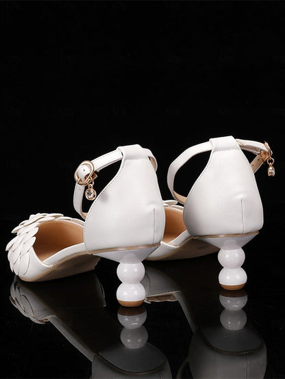 Shoes Bridal – Clutch Matching Floral-Embellished White with FashionChic