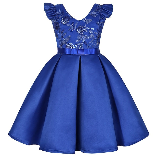 Dress Formal Sleeveless Solid Girls' Color Kids Party FashionChic