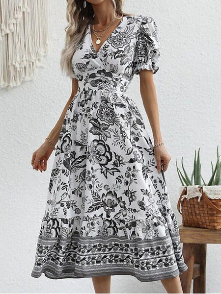 Women's Midi Dress Casual Dress Swing Dress A Line Dress FashionChic
