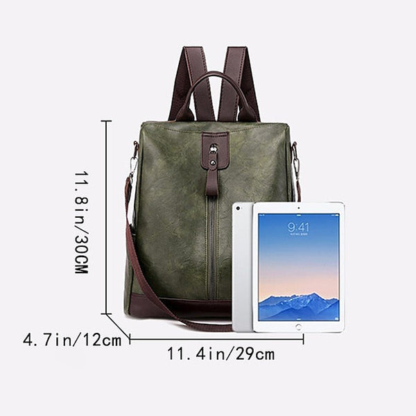 Convertible Backpack Faux Leather Caramel Purse Women's FashionChic