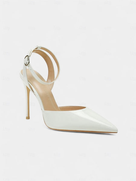 Slingback Stiletto Heels Women's - Patent Leather Nude FashionChic
